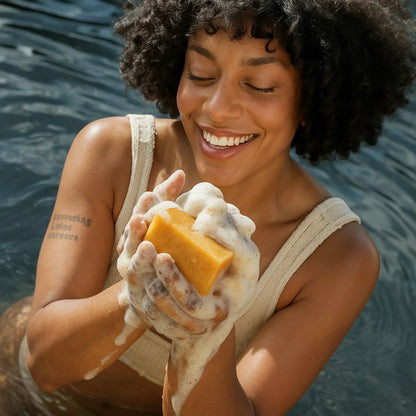 GlowDuo – African Bath Loofah + Kojic Acid Soap